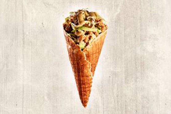 Mexican salsa cone shawarma